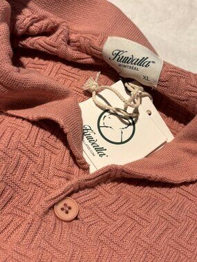 Kuwalla Tee Knit Shirt – Textured Resort/Yacht Style – Terracotta – New With Tag